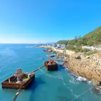釜山🇰🇷青沙浦天空步道紅白燈塔～海水湛藍🌊