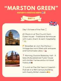 2-Days itinerary- Marston Green 