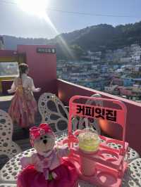 韓国♡釜山🇰🇷 ドリンクホルダーまでピンクな絶景カフェ♡