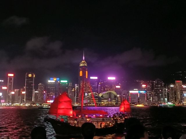 Harbour lights and city nights: Victoria Harbour view