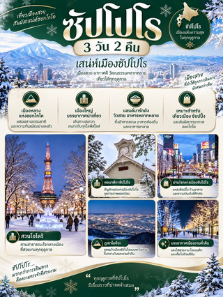 ❄️🇯🇵 ซัปโปโร ๓ วัน ๒ คืน — แลนด์มาร์กดัง ช้อปปิ้งครบ จบทริป 🏔️✨