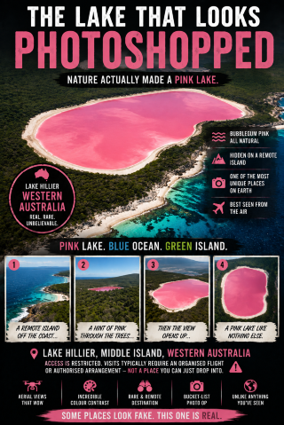 🩷The Lake That Looks Photoshopped 🌊Lake Hillier, Australia