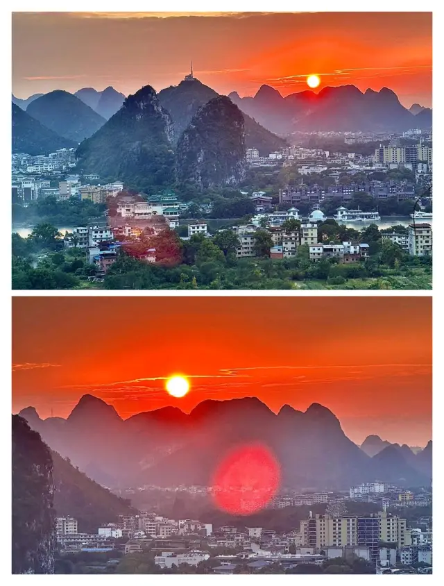Sunsets are free, and in Guilin, you can experience an orange-hued ocean.