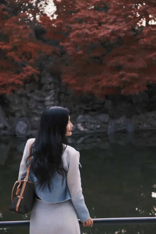 何園的雞爪槭，已經進入「高光時刻」