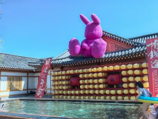 花の香りが温泉に寄り添い、琵岩山の春景色と出会う