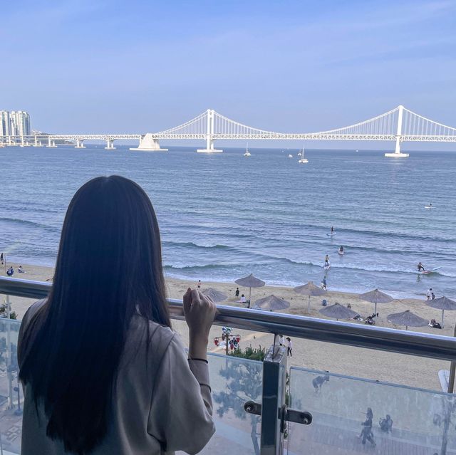 釜山海景住宿推薦｜廣安里沙灘第一排，一晚不到$2000日出日落美景盡收眼底❤️