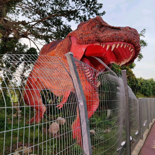 Fun walk with life-size dinosaurs