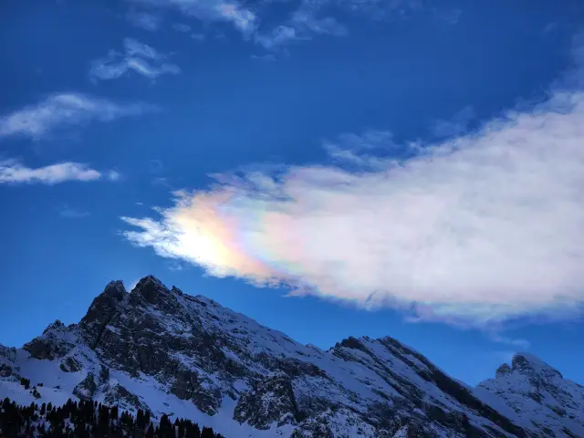 Skiing in the snow-covered Swiss Alps.