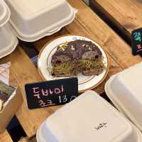 【韓国】話題のドバイチョコベーグルから変わったベーグルまでたくさんあるカフェ🥯