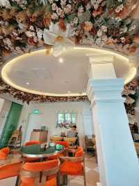 Colonial style cafe atop a hill