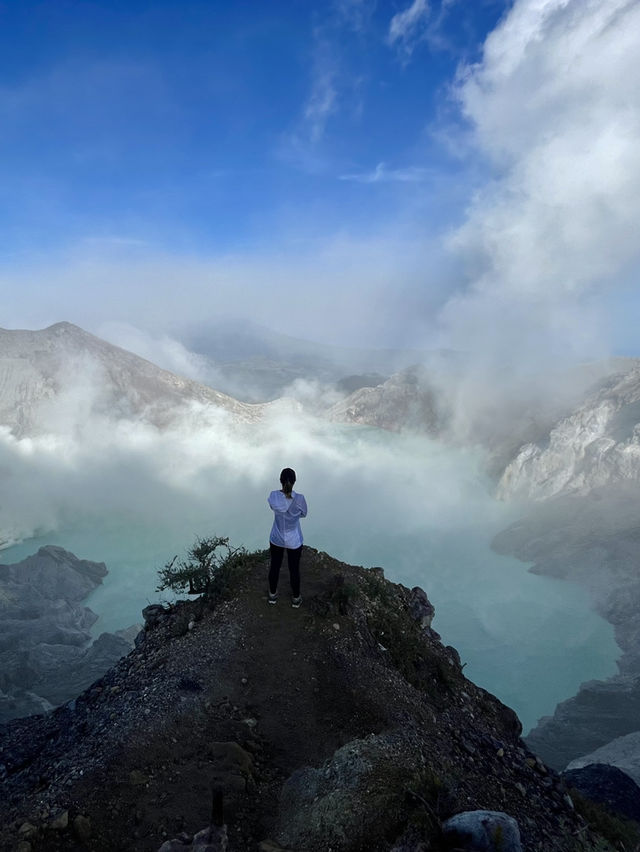 The Turquoise Crater Lake Above the Clouds The Turquoise Crater Lake Above the Clouds