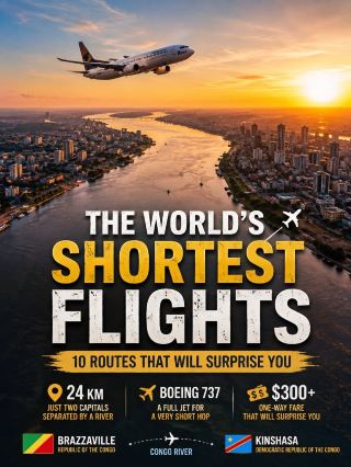 ✈️ 10 of the World’s Shortest Commercial Flights — Some Are Over Before You Even Get Comfortable! 🌍