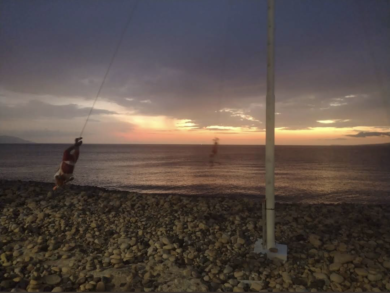 Seawall Sculptures and Starlit Waves