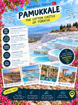 🇹🇷 Pamukkale, Türkiye: Walking on a White Cotton Castle