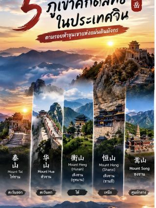 🏔️ 5 ภูเขาศักดิ์สิทธิ์จีน ตามรอย “ห้าขุนเขา” แห่งแผ่นดินมังกร