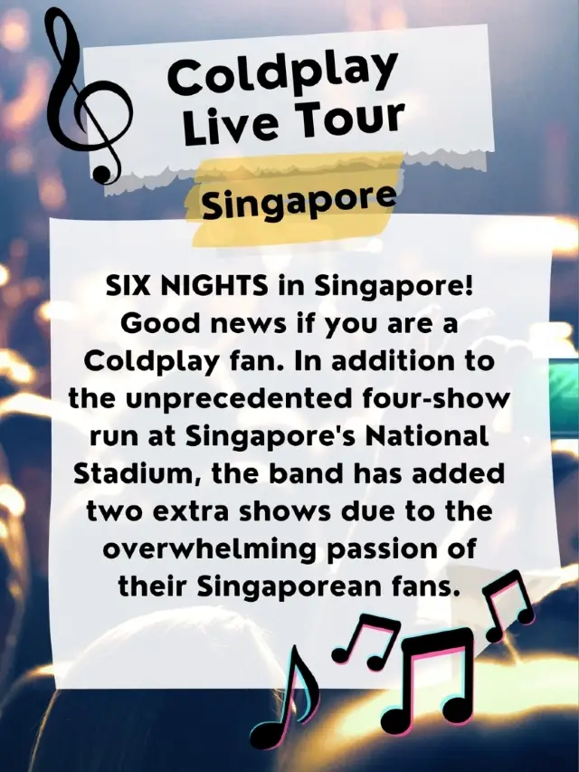 Coldplay Returns to SG with Epic 6-day Tour