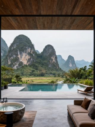 วิลล่าส่วนตัวพร้อมบ่อน้ำพุร้อนบนภูเขาในชิงหยวน มอบประสบการณ์วันหยุดพักผ่อนเพื่อการบำบัดอย่างแท้จริงสำหรับครอบครัว