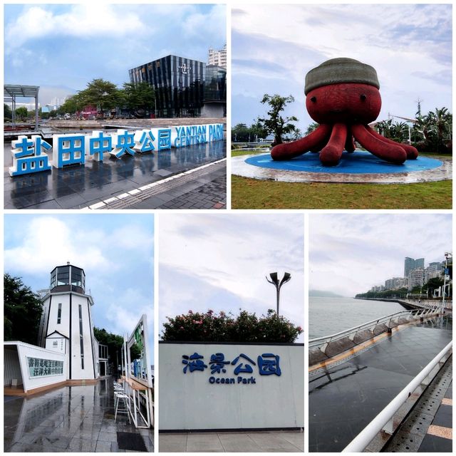 打卡深圳海景公園,海濱棧道,鹽田中央公園