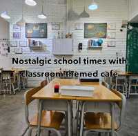 Nostalgic classroom themed cafe