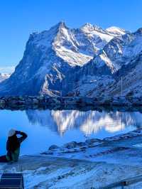 Fallboden Lake: A Snowy Alpine Adventure from Kleine Scheidegg