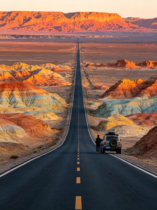 自動車でG581を西へ向かい、中国地図の「鶏尾」の先端まで辿り着きま