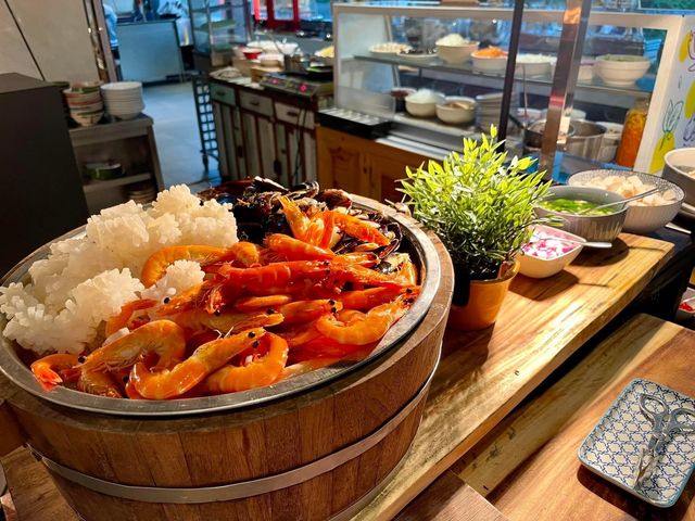 Asian street food buffet dinner