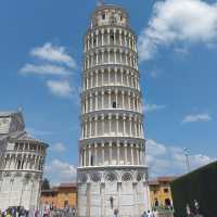 Leaning into the tower of Pisa 