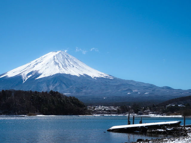 日本｜河口湖｜冬季富士山｜雪白世界中的寧靜瞬間