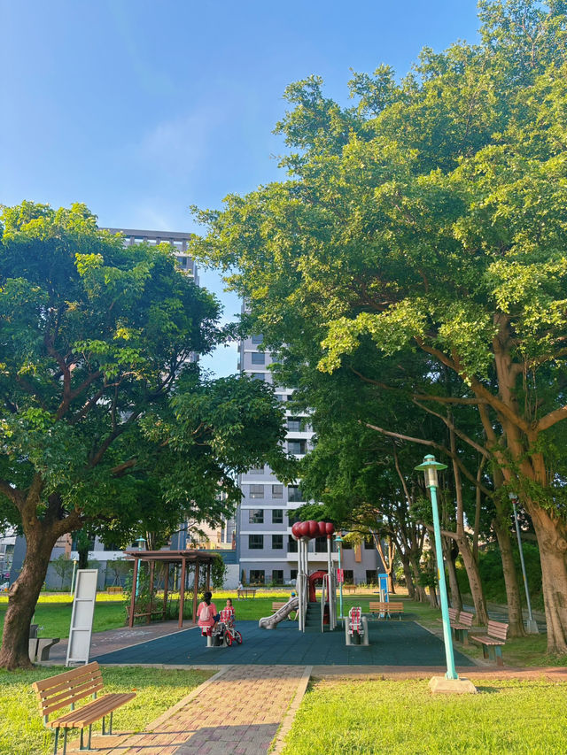 🌳竹北兒18公園｜綠意中的親子天堂，滑梯草地一次擁有！