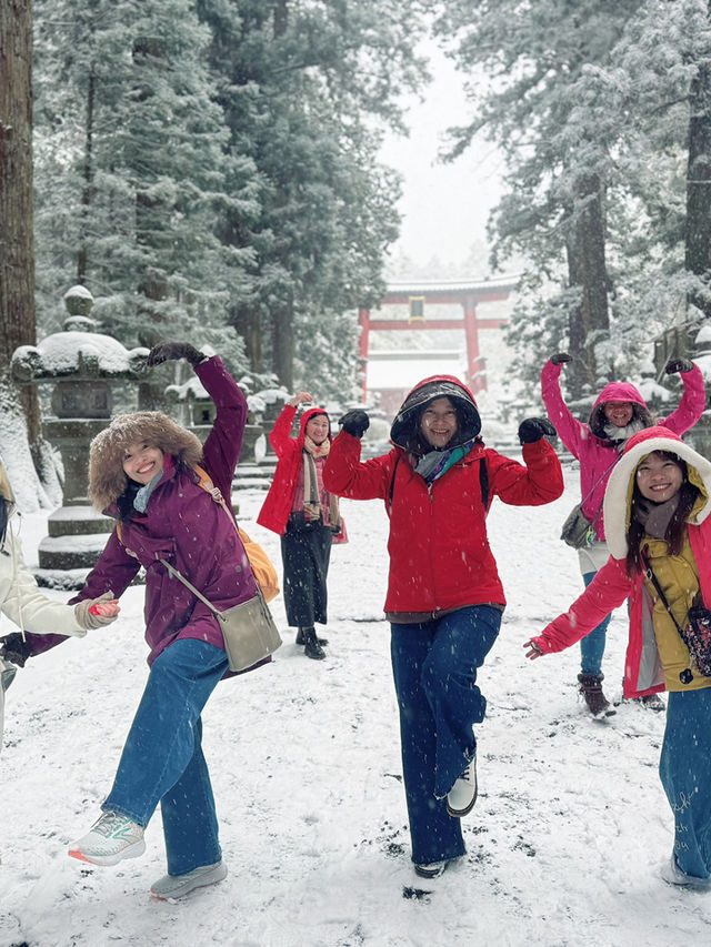 下雪的北口本宮富士浅間神社 