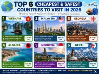 🌍✈️ Top 6 Cheapest & Safest Countries to Visit in 2026!