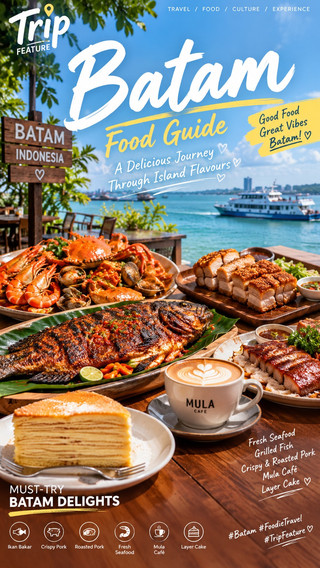Batam on a Plate: A Delicious Journey Through the Island 🇮🇩🌴

What if your next island escape was also a food adventure?

Just a short journey from Singapore and Malaysia, Batam offers more than shopping, beaches and weekend getaways. Behind its busy streets and coastal scenery is a food culture filled with smoky grills, fresh seafood, comforting local dishes, stylish cafés and irresistible Indonesian desserts.

For food lovers, Batam is an island best discovered one plate at a time.

🔥 The Smoky Soul of Batam — Ikan Bakar

Start with one of the island’s essential flavours: ikan bakar.

Fresh fish is seasoned with aromatic spices and grilled over charcoal, creating a smoky fragrance and beautifully charred surface. Served with steamed rice, vegetables and spicy sambal, it is a dish that perfectly captures the character of an island destination.

The best part? Enjoying it slowly, surrounded by good company and the warm tropical atmosphere.

🐷 Crispy Pork — The Crunch Everyone Loves

Batam is also a tempting destination for pork lovers.

Crispy pork brings together golden, crackling skin and tender, juicy meat in every bite. Rich, savoury and satisfying, it is the kind of dish that quickly becomes a favourite.

For an even deeper roasted flavour, try roasted pork, where fragrant meat and crispy skin come together beautifully with rice and savoury sauces.

These are not complicated dishes — and perhaps that is exactly why they are so enjoyable.

🦀 Seafood by the Island

When you are surrounded by the sea, seafood naturally takes centre stage.

Batam’s seafood scene is perfect for sharing. Think fresh prawns, crab, squid, fish and shellfish, prepared grilled, steamed, fried or tossed in flavourful sauces.

Order several dishes for the table, pour yourself a cold drink and take your time. A seafood feast in Batam is less about rushing through a meal and more about enjoying the moment.

Fresh seafood + tropical breeze + good company = the Batam experience.

☕ Café Hopping — Batam’s Modern Side

Beyond traditional flavours, Batam has developed a lively café culture.

From cosy neighbourhood coffee shops to stylish contemporary cafés, there are plenty of places to stop between sightseeing and shopping. Enjoy a freshly brewed coffee, discover a beautiful dessert or simply sit back and watch the city move around you.

For travellers who love photography, café hopping also adds another layer to the trip — beautiful interiors, creative drinks and relaxed corners waiting to be discovered.

🍰 End on a Sweet Note — Layer Cake

Every good food journey deserves a sweet ending.

Indonesian layer cake is rich, buttery and made with delicate layers that create a wonderfully soft texture. Pair it with coffee or tea for a simple afternoon treat, or bring a box home as a delicious souvenir.

Sometimes, the smallest slice becomes the sweetest memory of a trip.

🌊 Why Batam Belongs on Every Food Lover’s List

Batam is not a destination where you simply eat and move on.

It is a place where food connects with the rhythm of island life — smoky fish from the grill, seafood shared around a table, crispy roasted pork, coffee enjoyed slowly in a café and layer cake packed carefully for the journey home.

Come for the weekend escape.
Stay for the flavours.
Leave with a taste of Batam that you will want to come back for.

✨ Batam Food Feature

🐟 Ikan Bakar — smoky, grilled and full of flavour
🐷 Crispy Pork — golden, crunchy and juicy
🔥 Roasted Pork — rich and savoury
🦀 Fresh Seafood — the taste of the island
☕ Café Hopping — discover Batam’s modern café scene
🍰 Layer Cake — a sweet taste to take home

📍 Batam, Indonesia

#batam #batamfood #batamculinary #batamtravel #indonesiatravel #foodietravel #ikanbakar #crispypork #roastedpork #freshseafood #cafehopping #layercake #islandescape