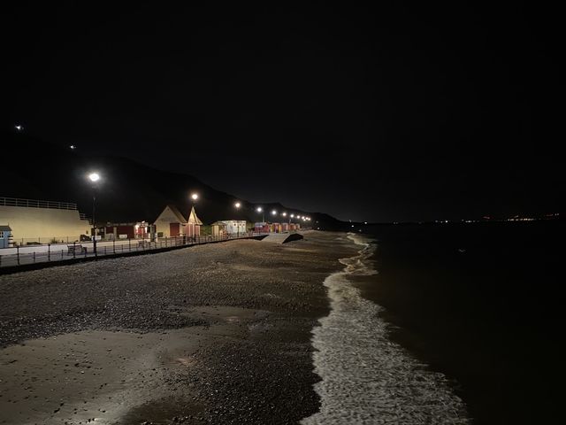 Saltburn at Night: Coastal Scene Under Stars