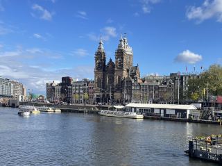 Amsterdam is situated where the Amstel River flows into the IJ, and connects via the North Sea Canal...