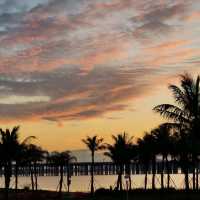 Park with stunning view and sunset. Shenzhen, Baoan 