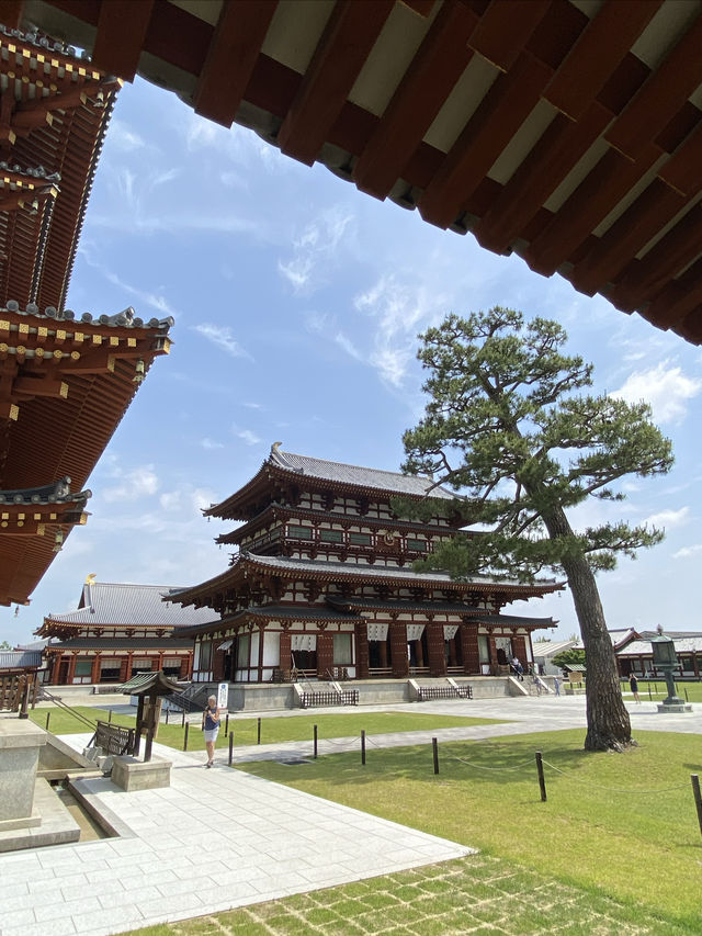 水稻田間，遙看藥師寺
