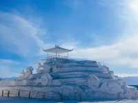 冬天闖進茶卡鹽湖，被鹽雕的「冰與雪之歌」戳中了心