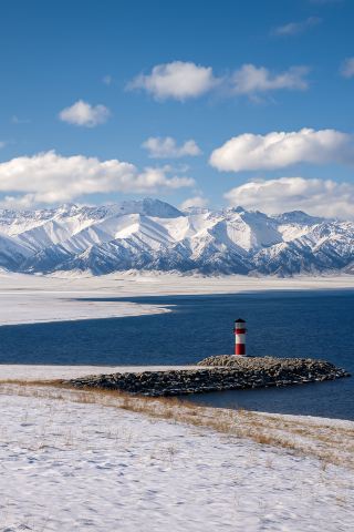 신장의 겨울은 사이림호수에 감탄한 첫날입니다