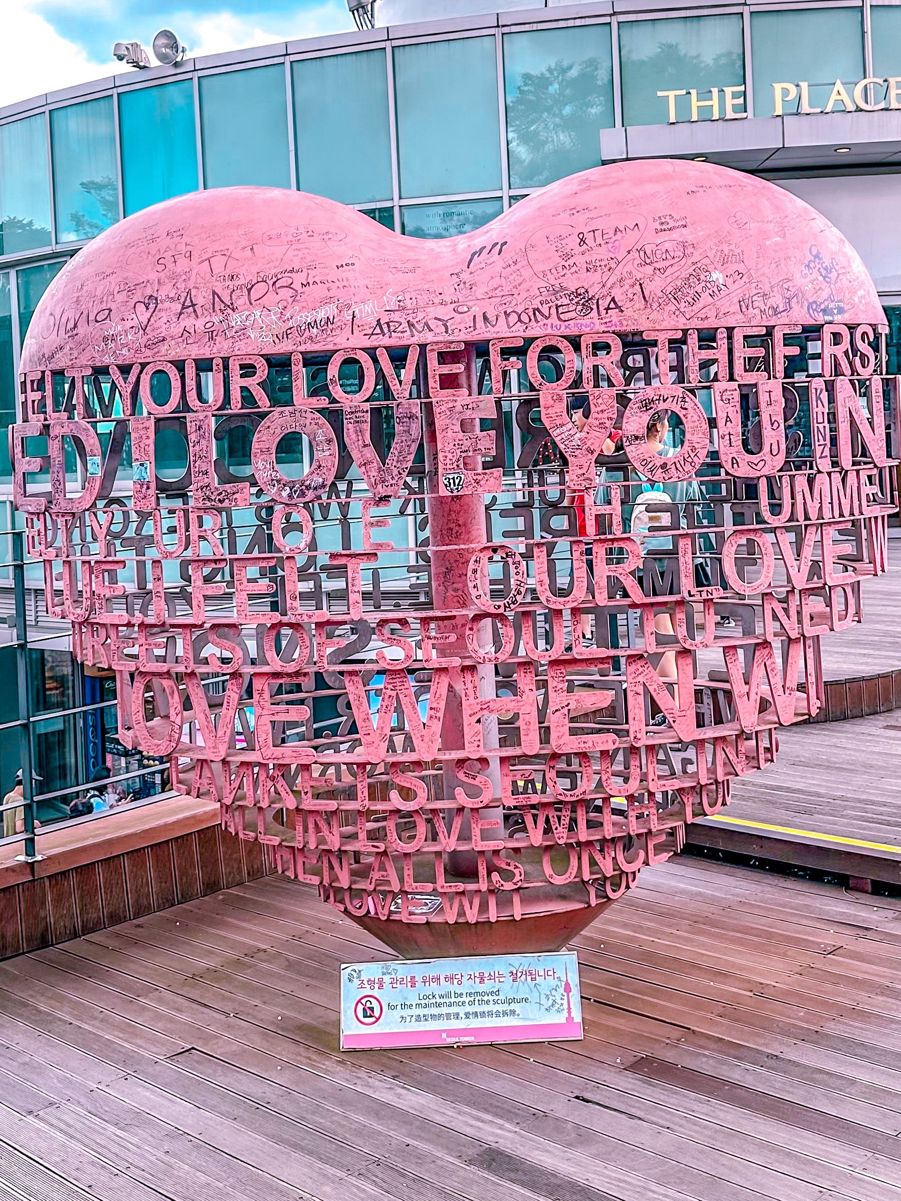 Korea Love Love Locks at N Seoul Tower Editorial Photography - Image of
