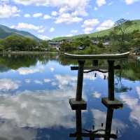 由布院金鱗湖-美麗風景，神秘鳥居，大分縣的代表景點。