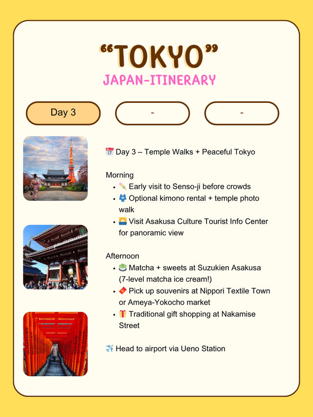 Itinerary: Best Tokyo spot 🇯🇵 Itinerary: Best Tokyo spot 🇯🇵