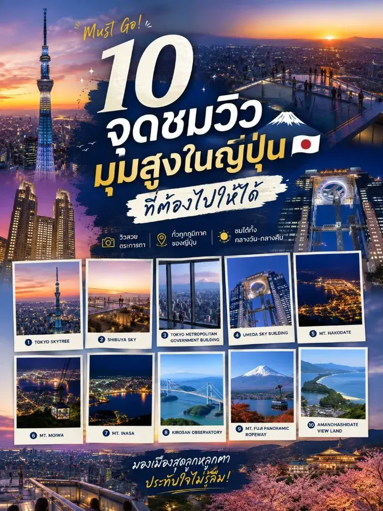 일본에서 꼭 한 번 가봐야 할 하이 앵글 전망대 10곳!