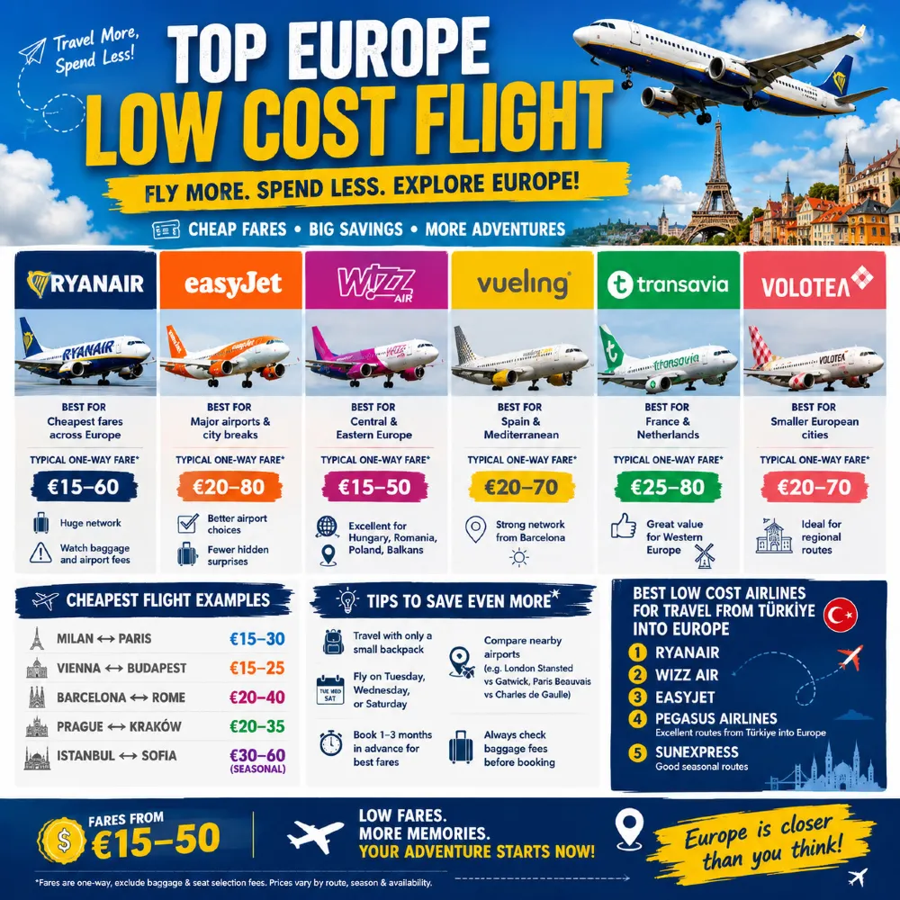 如何以更低的價格暢遊歐洲:頂級廉價航空公司和省錢飛行攻略✈️💸