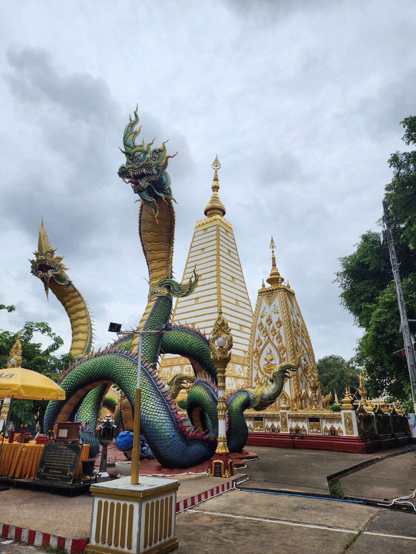 Paying respects at Wat Phra That Nong Bua, Ubon Ratchathani.