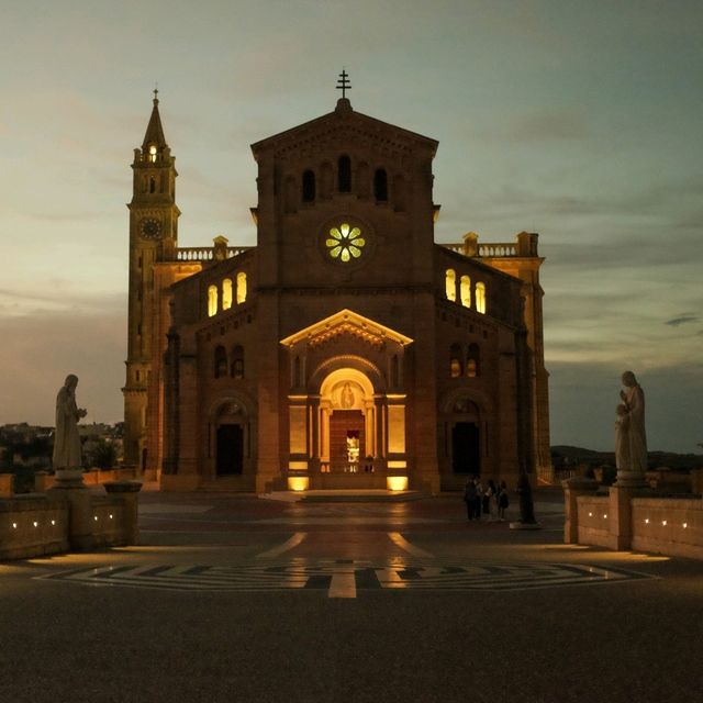 Gozo’s Glowing Gem – The Basilica by Night 🌙✨