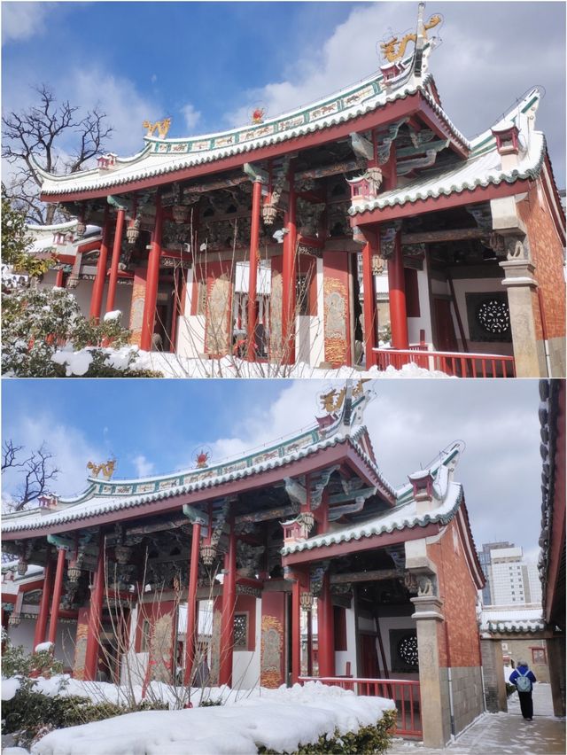 煙台天后行宮雪景