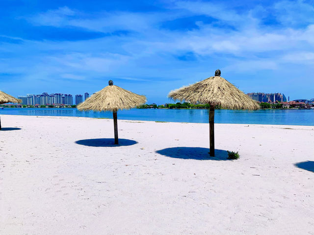 海花島嘅濱海公園，長長嘅椰夢長廊，隨手一拍都係大片