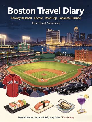 美國波士頓旅行日誌｜自駕旅途 · Encore奢華酒店 · 日式美食 · Fenway棒球賽