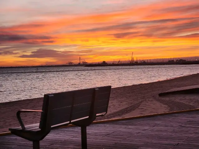 Sunset at St. kilda beach