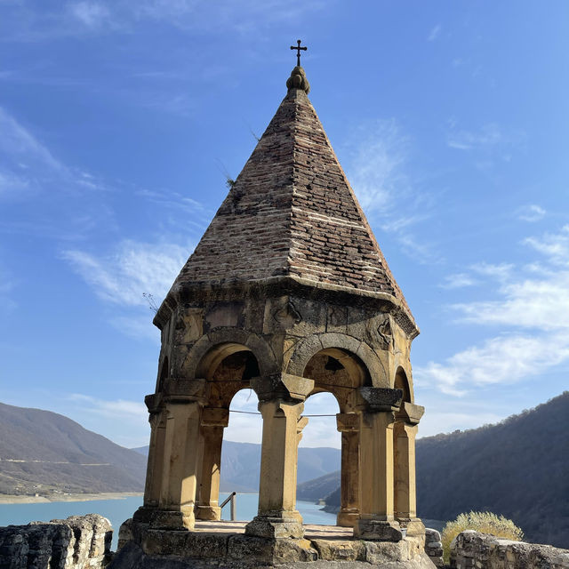 Beautiful panoramic view of Zhinvali lake 